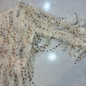 Cream fringed detail sweater